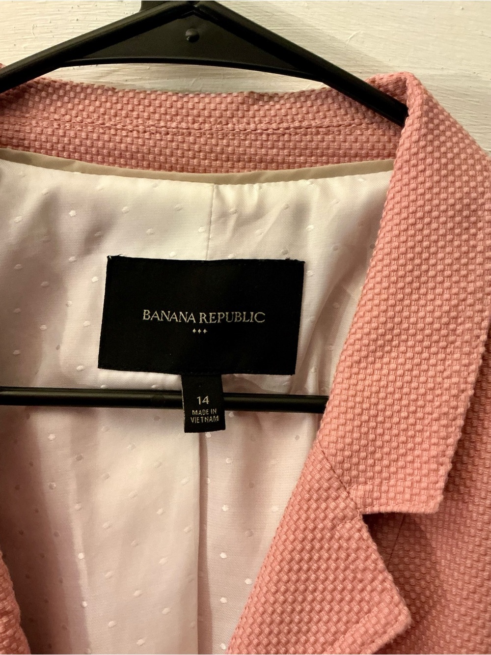 Banana Republic Factory Blush Pink Textured Blazer Size 14 - Picture 3 of 3
